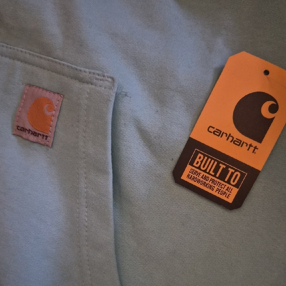 Carhartt Aqua Hoodie with Black Logo - Picture 3 of 3